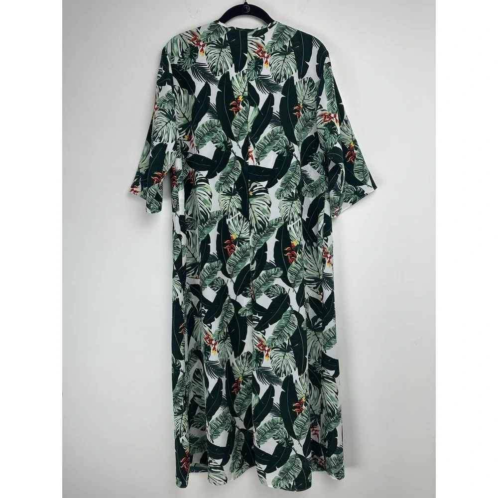Rachel Zoe Open Kimono One Size Green Cover Up Beachy Resort Tropical Vacation